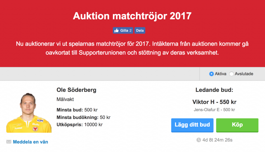 Auktionen avslutad